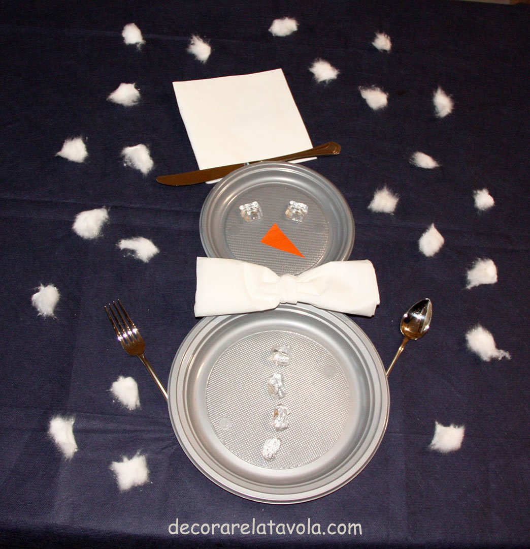 decorare tavola con pupazzo neve 03