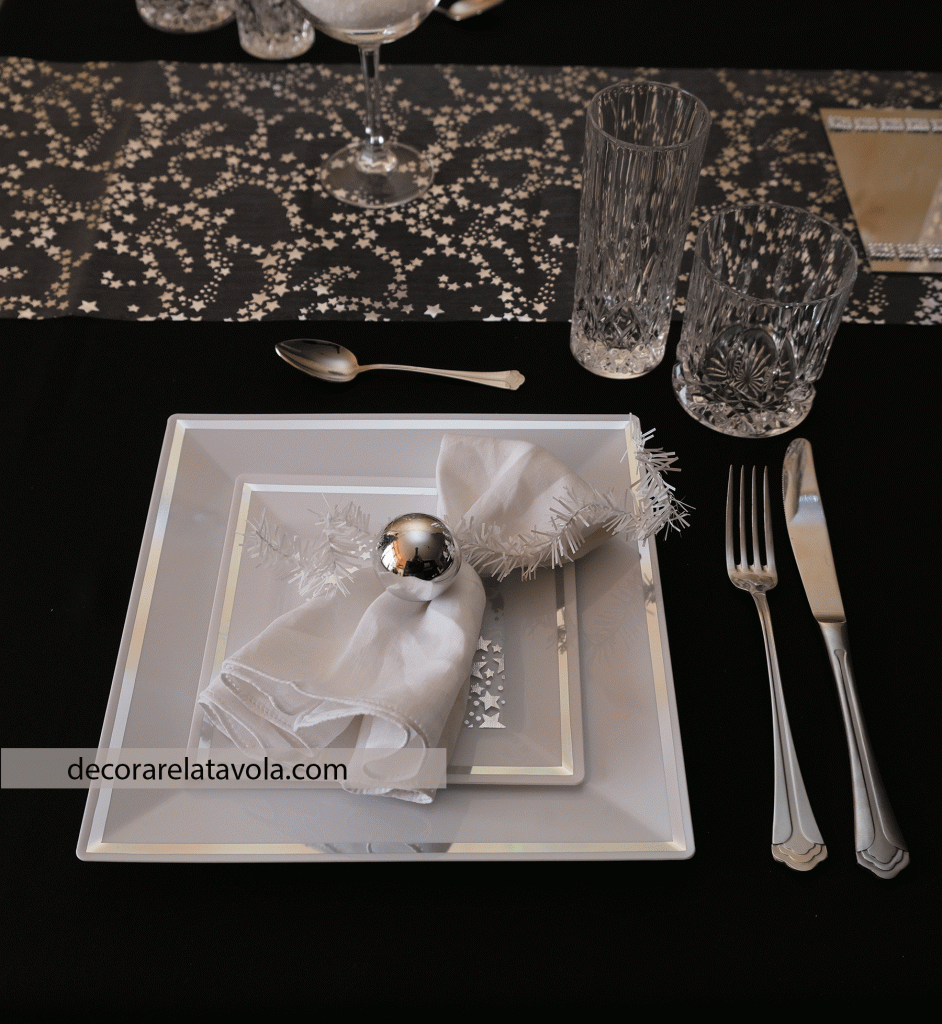 tavola argento elegante veglione